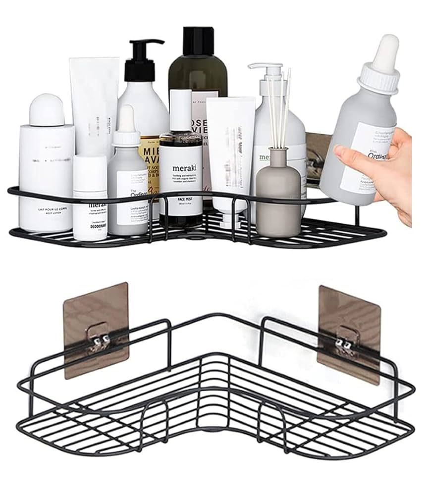 🛁 Bathroom Corner Shelf Organizer – Wall Mounted, Space-Saving Multipurpose Rack for Toiletries, Shampoo, Soap, and Accessories – Durable & Easy Installation