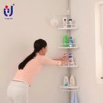 4 Tier Bathroom Adjustable Telescopic Multi-Corner Shelf Organiser with adjustable height
