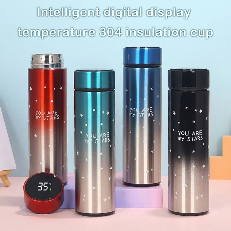 500ml Smart Flask LED Display Smart Thermos Stainless Steel Insulation Touch Intelligent Temperature Display Vacuum Flasks Cup Digital Mug