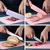 Colorful Kitchen Knife Set 6 PCS, Colored Knives Set with Non-Stick Coating, Chef Boxed Knives Set for Cooking, Camping, Travel, Picnic, BBQ and RV;