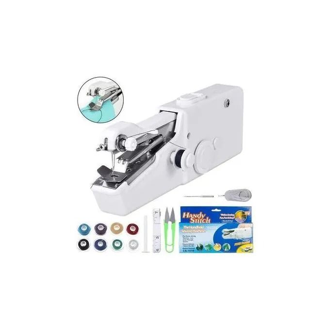 Portable Handy Mini Portable Battery Powered Tailor Stitch Hand-held Sewing Machine; Can be used at homes, schools for emergencies; Handy Stitch Portable electric hand sewing machine