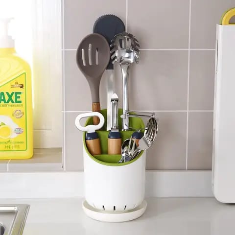 Kitchen Collection Cutlery drainer and organizer with safe knife slot, its used for draining water from all cutleries and spoons; Its very safe organizer