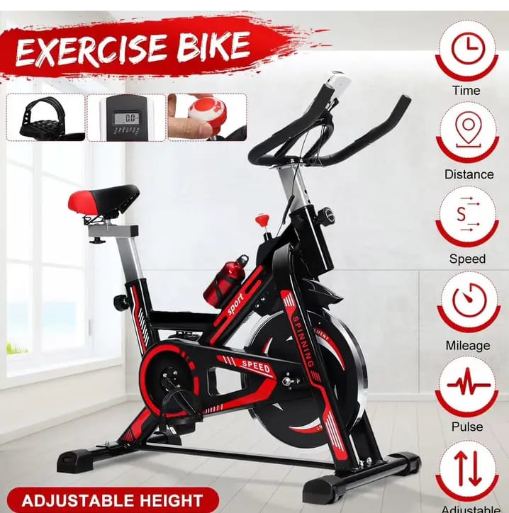 Stainless steel Exercise Spinning Bike, 350lbs (160Kg) Weight Heavy duty Capacity, Low noise, For fitness courses for weight Loss