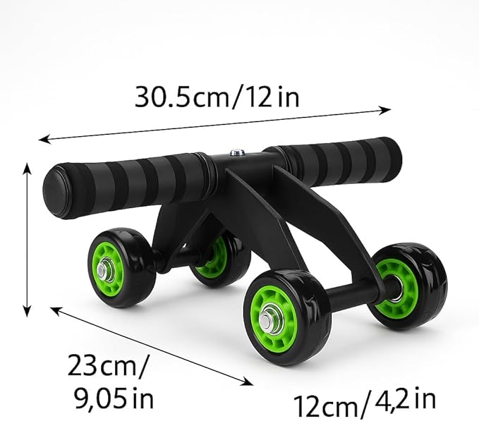 Ab Roller Wheel 4-Wheel Stability , Quality – Ab Wheel & Abdominal Exercise Roller for Abs Workout, Core Trainer & Home Gym Fitness Equipment for Men & Women
