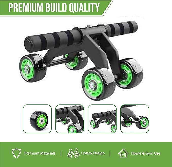 Ab Roller Wheel 4-Wheel Stability , Quality – Ab Wheel & Abdominal Exercise Roller for Abs Workout, Core Trainer & Home Gym Fitness Equipment for Men & Women