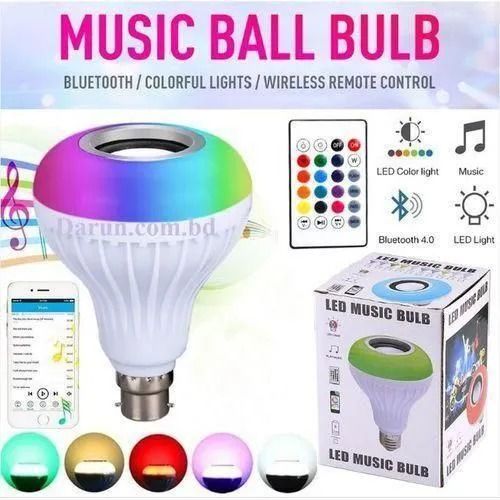 Smart LED Music Bulb with Bluetooth Speaker – Color-Changing Light & Wireless Sound in One. This LED Music Bulb combines vibrant RGB lighting with a built-in Bluetooth speaker to play your music.