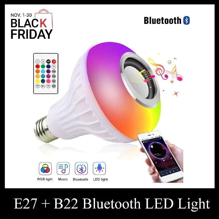 Smart LED Music Bulb with Bluetooth Speaker – Color-Changing Light & Wireless Sound in One. This LED Music Bulb combines vibrant RGB lighting with a built-in Bluetooth speaker to play your music.