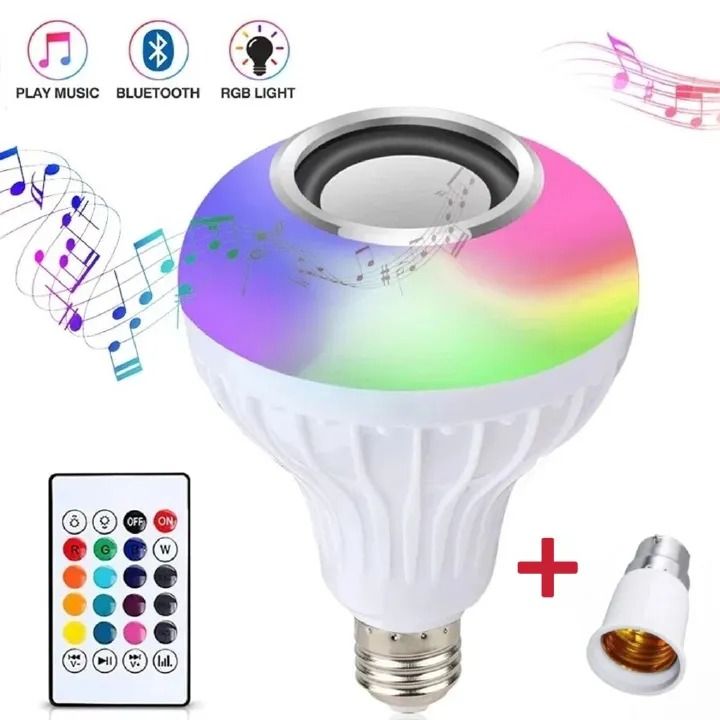 Smart LED Music Bulb with Bluetooth Speaker – Color-Changing Light & Wireless Sound in One. This LED Music Bulb combines vibrant RGB lighting with a built-in Bluetooth speaker to play your music.