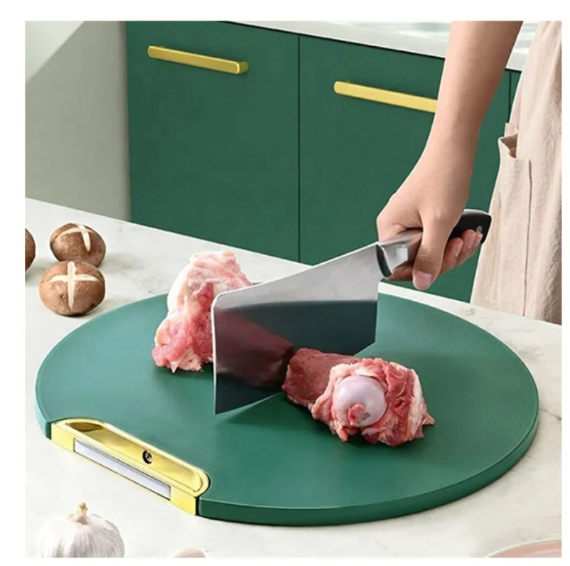 Nordic Round Rotating Chopping Board Kitchen Accessories Tabletop Plastic Chopping Board Free Standing With Detachable Handle Cutting Board