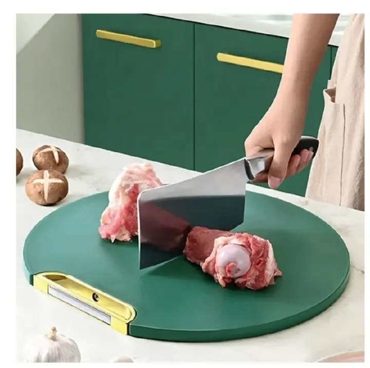 Nordic Round Rotating Chopping Board Kitchen Accessories Tabletop Plastic Chopping Board Free Standing With Detachable Handle Cutting Board