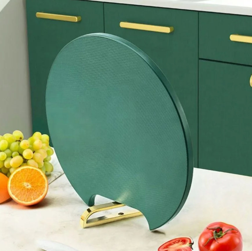 Nordic Round Rotating Chopping Board Kitchen Accessories Tabletop Plastic Chopping Board Free Standing With Detachable Handle Cutting Board