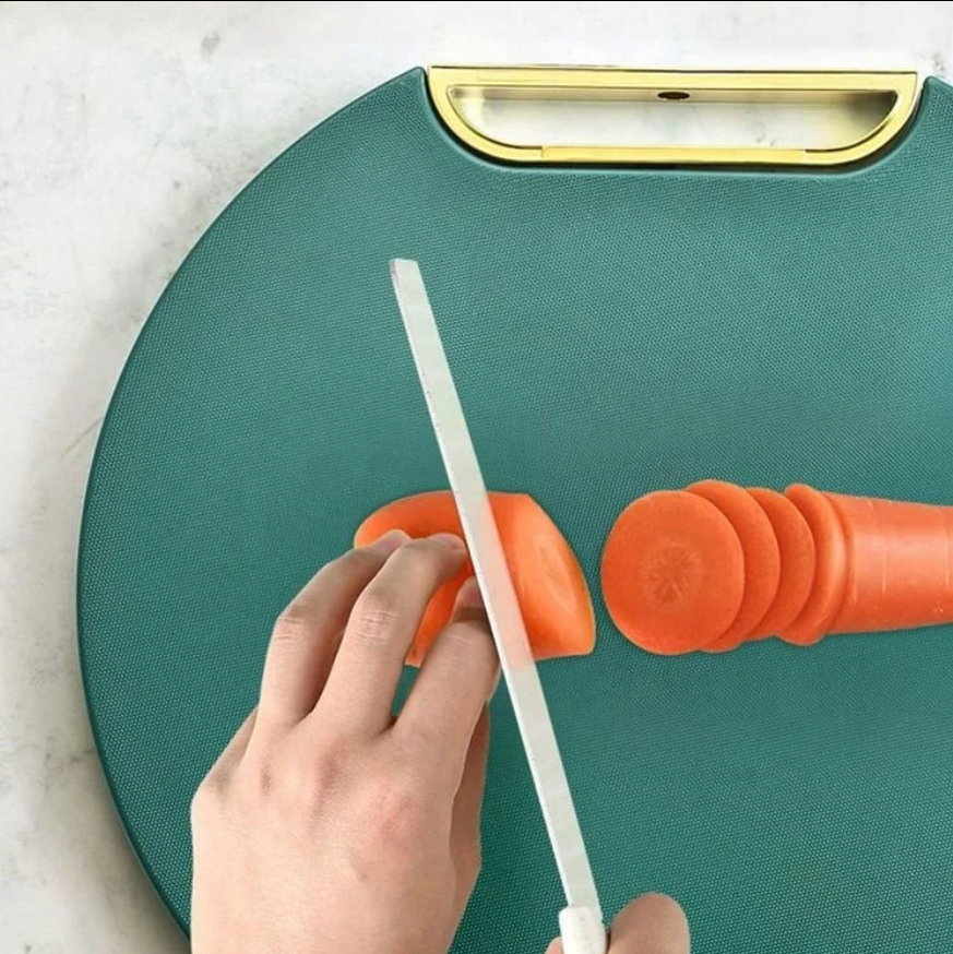 Nordic Round Rotating Chopping Board Kitchen Accessories Tabletop Plastic Chopping Board Free Standing With Detachable Handle Cutting Board