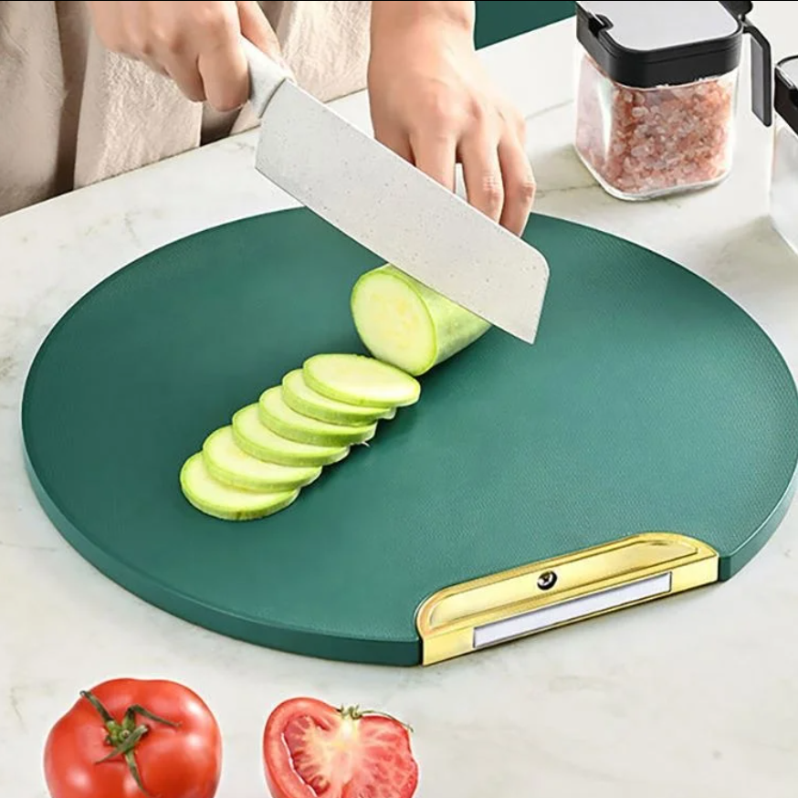 Nordic Round Rotating Chopping Board Kitchen Accessories Tabletop Plastic Chopping Board Free Standing With Detachable Handle Cutting Board