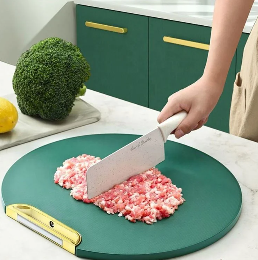 Nordic Round Rotating Chopping Board Kitchen Accessories Tabletop Plastic Chopping Board Free Standing With Detachable Handle Cutting Board