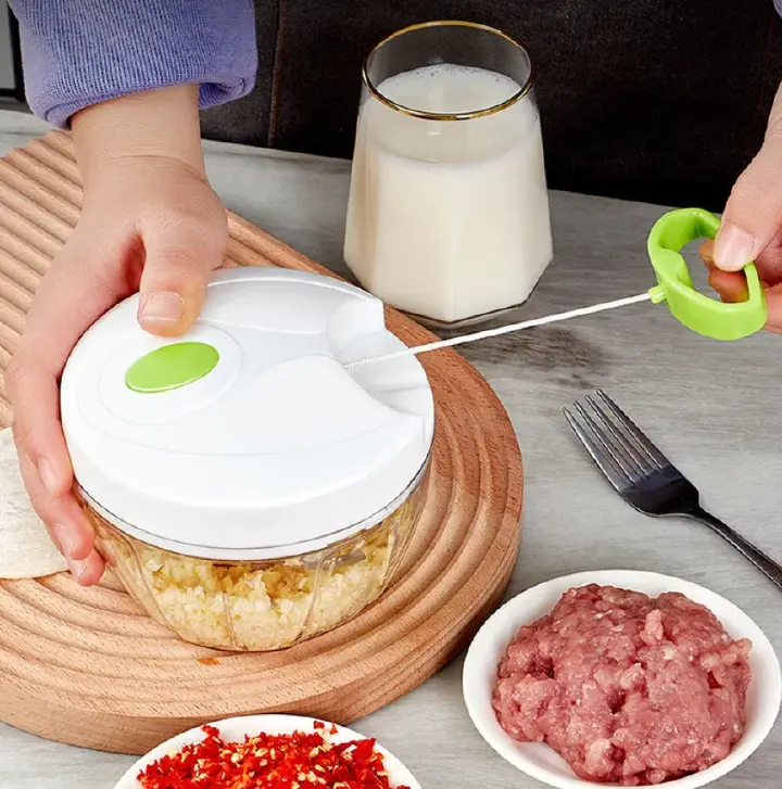 Mini Hand Pull String Food Meat Vegetable Cutter Slicer Manual Food Chopper. Spin Cutter Chopper. This Easy Spin Cutter Can Do The Whole Chopping Or Cutting Work For You Within Seconds