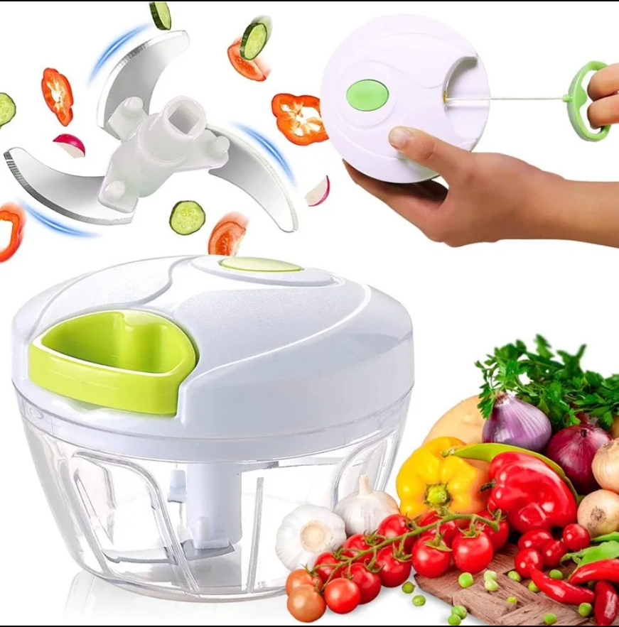 Mini Hand Pull String Food Meat Vegetable Cutter Slicer Manual Food Chopper. Spin Cutter Chopper. This Easy Spin Cutter Can Do The Whole Chopping Or Cutting Work For You Within Seconds