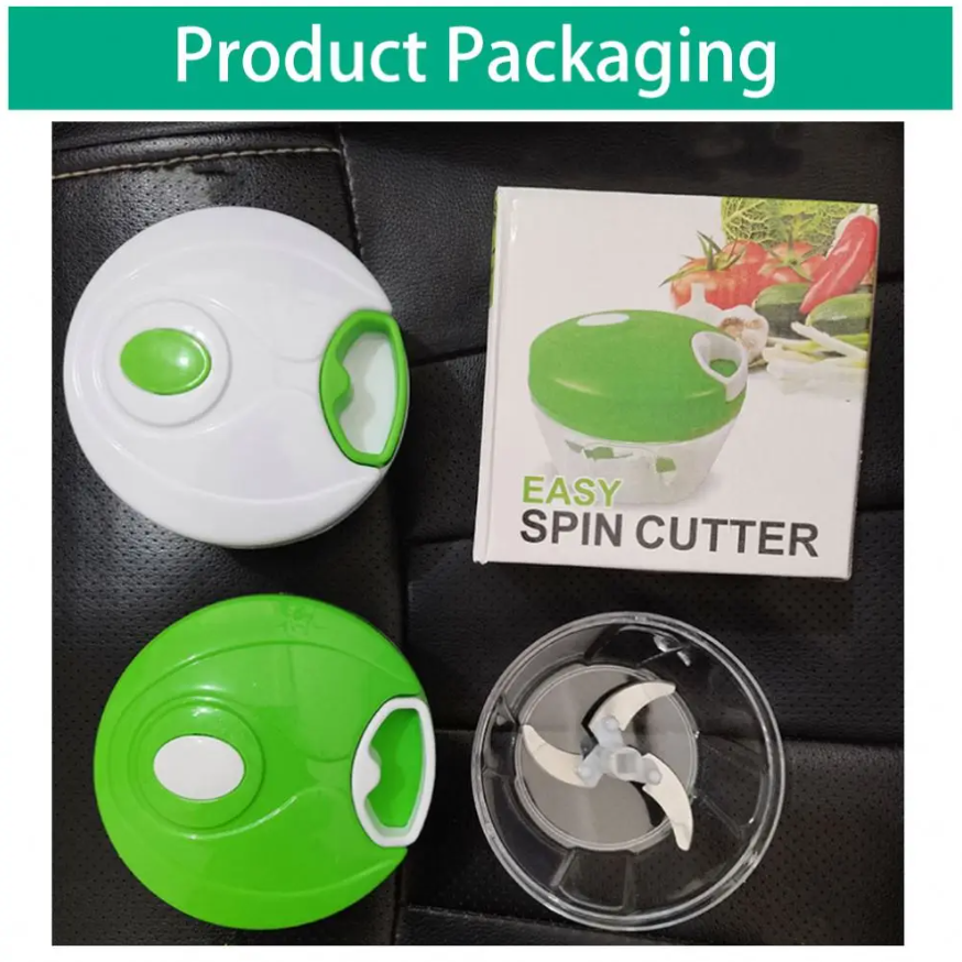 Mini Hand Pull String Food Meat Vegetable Cutter Slicer Manual Food Chopper. Spin Cutter Chopper. This Easy Spin Cutter Can Do The Whole Chopping Or Cutting Work For You Within Seconds