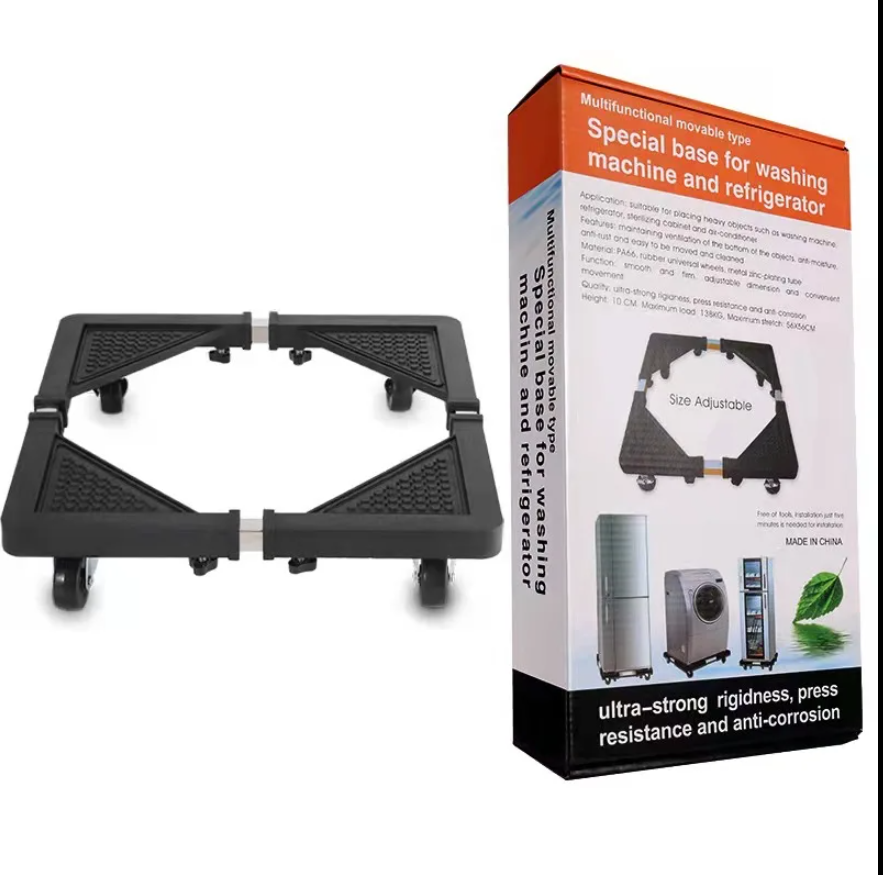 Adjustable Heavy-Duty Appliance Trolley Base | 4 Swivel Wheels | For Washing Machine, Fridge & AC | Movable Stand