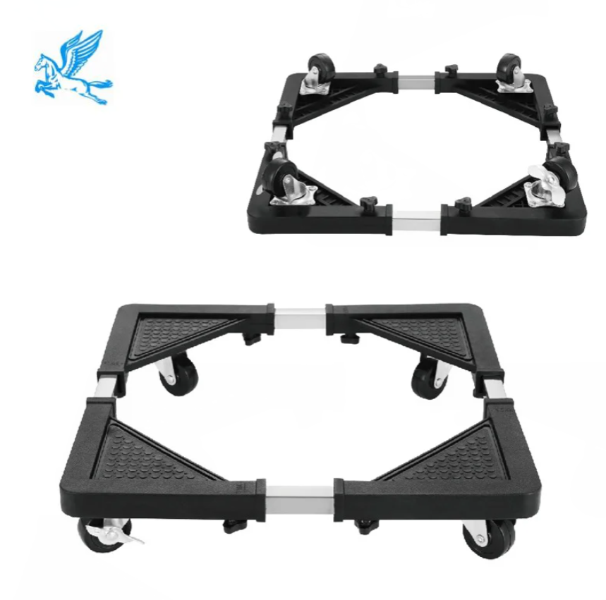 Adjustable Heavy-Duty Appliance Trolley Base | 4 Swivel Wheels | For Washing Machine, Fridge & AC | Movable Stand