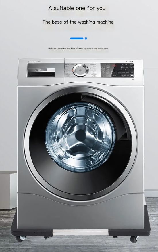 Adjustable Heavy-Duty Appliance Trolley Base | 4 Swivel Wheels | For Washing Machine, Fridge & AC | Movable Stand