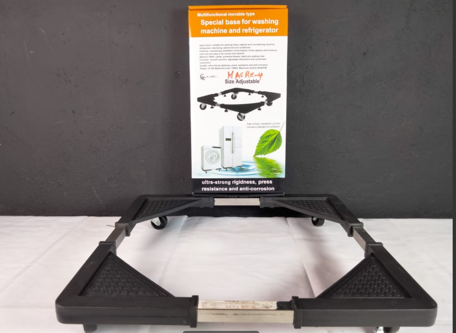 Adjustable Heavy-Duty Appliance Trolley Base | 4 Swivel Wheels | For Washing Machine, Fridge & AC | Movable Stand