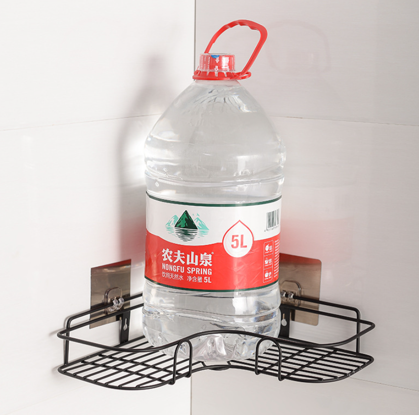 Strong Adhesive Metal Corner Storage Rack Punch-Free Toilet Triangle Iron Bathroom Shelf