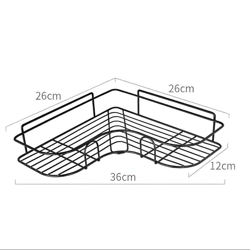 Strong Adhesive Metal Corner Storage Rack Punch-Free Toilet Triangle Iron Bathroom Shelf