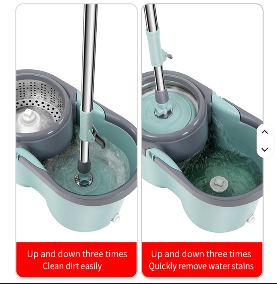 Spin Mop With Bucket Housework Hand Free Floor Cleaning Easy Microfiber Long Telescopic Handle Rotating 360 Spinning Magic Mop