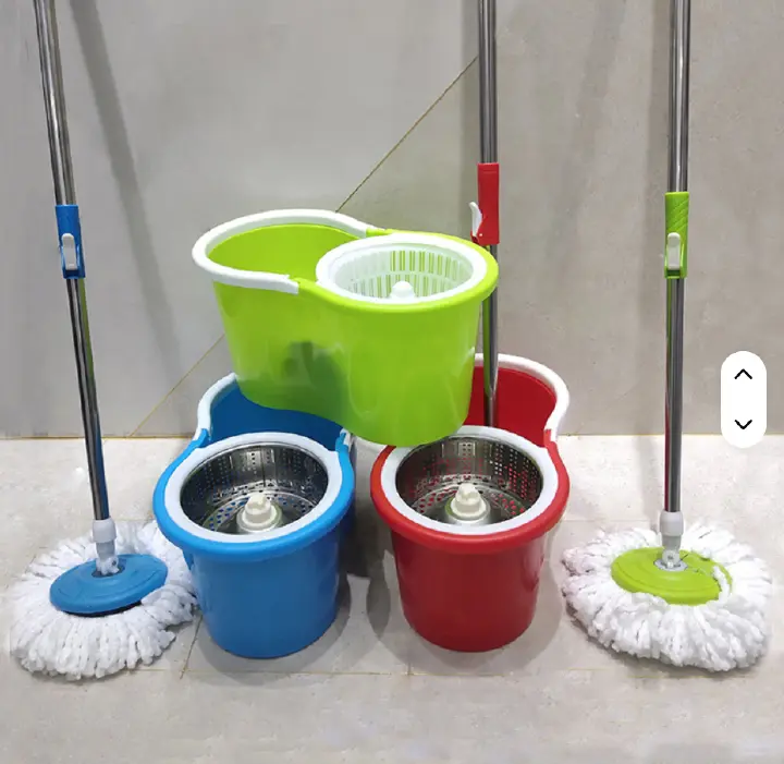 Spin Mop With Bucket Housework Hand Free Floor Cleaning Easy Microfiber Long Telescopic Handle Rotating 360 Spinning Magic Mop