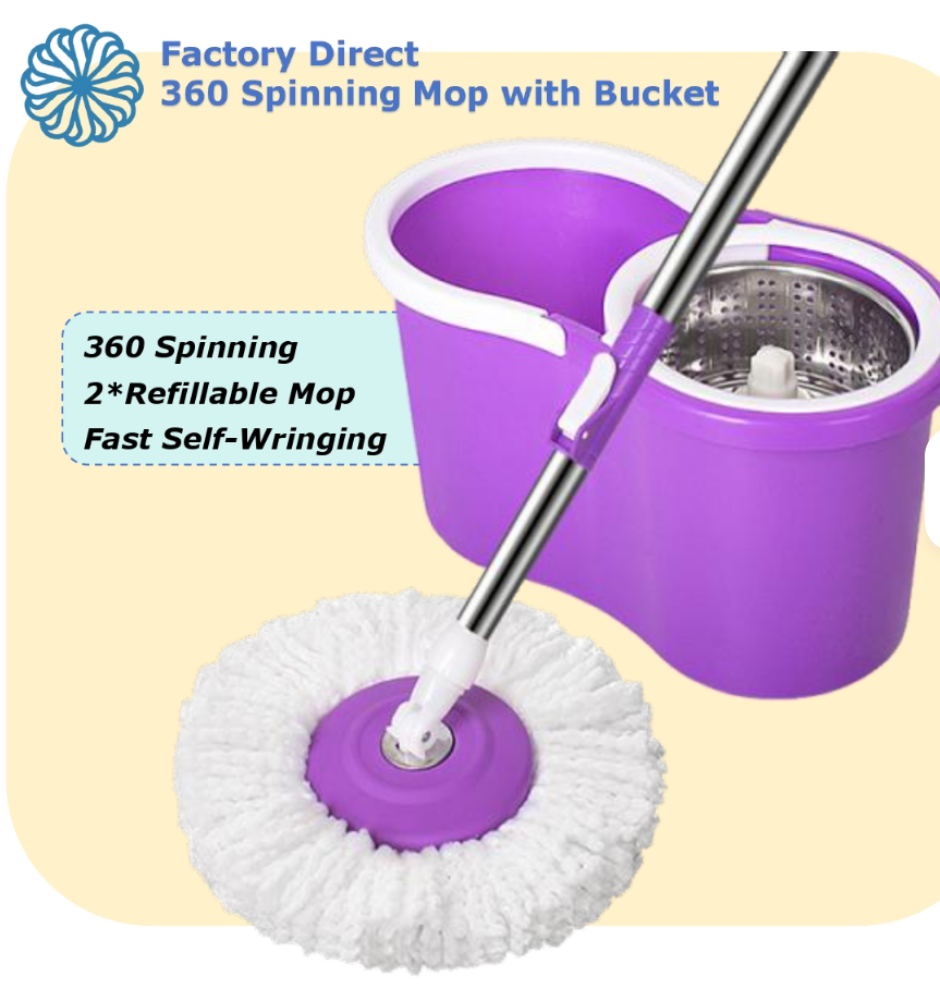 Spin Mop With Bucket Housework Hand Free Floor Cleaning Easy Microfiber Long Telescopic Handle Rotating 360 Spinning Magic Mop