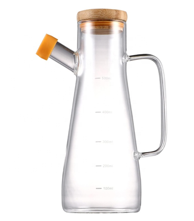 1000ml Oil dispenser  Bottle Cooking Oil Storage Bottle Glass Oil Bottle Vinegar Bottle With A Bamboo Lid