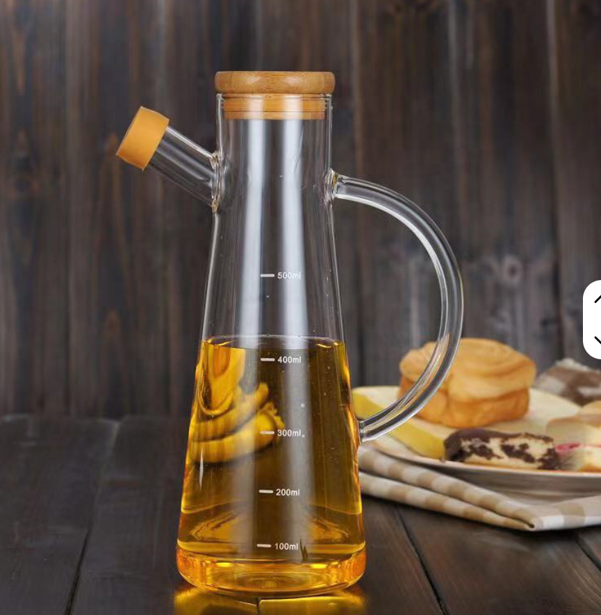 1000ml Oil dispenser  Bottle Cooking Oil Storage Bottle Glass Oil Bottle Vinegar Bottle With A Bamboo Lid