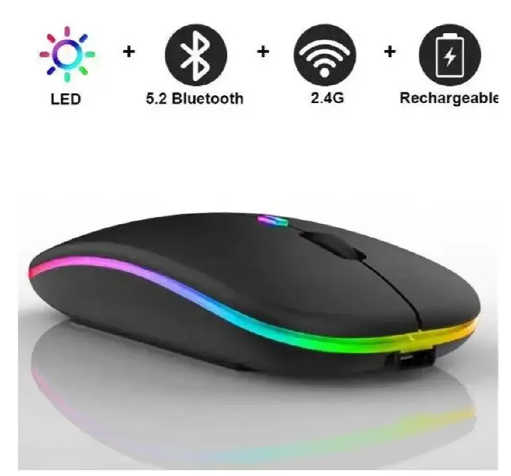 The Rechargeable Bluetooth Wireless Mouse with 2.4G RGB LED Lights