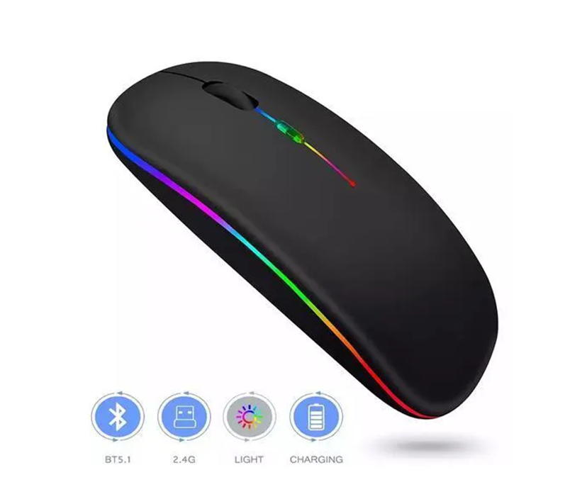 The Rechargeable Bluetooth Wireless Mouse with 2.4G RGB LED Lights