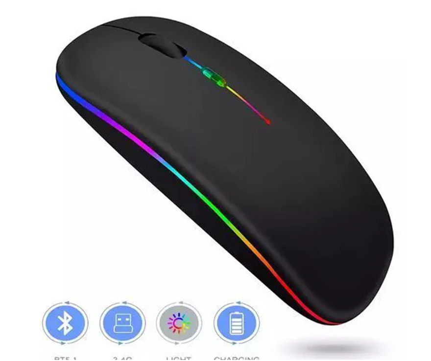 The Rechargeable Bluetooth Wireless Mouse with 2.4G RGB LED Lights