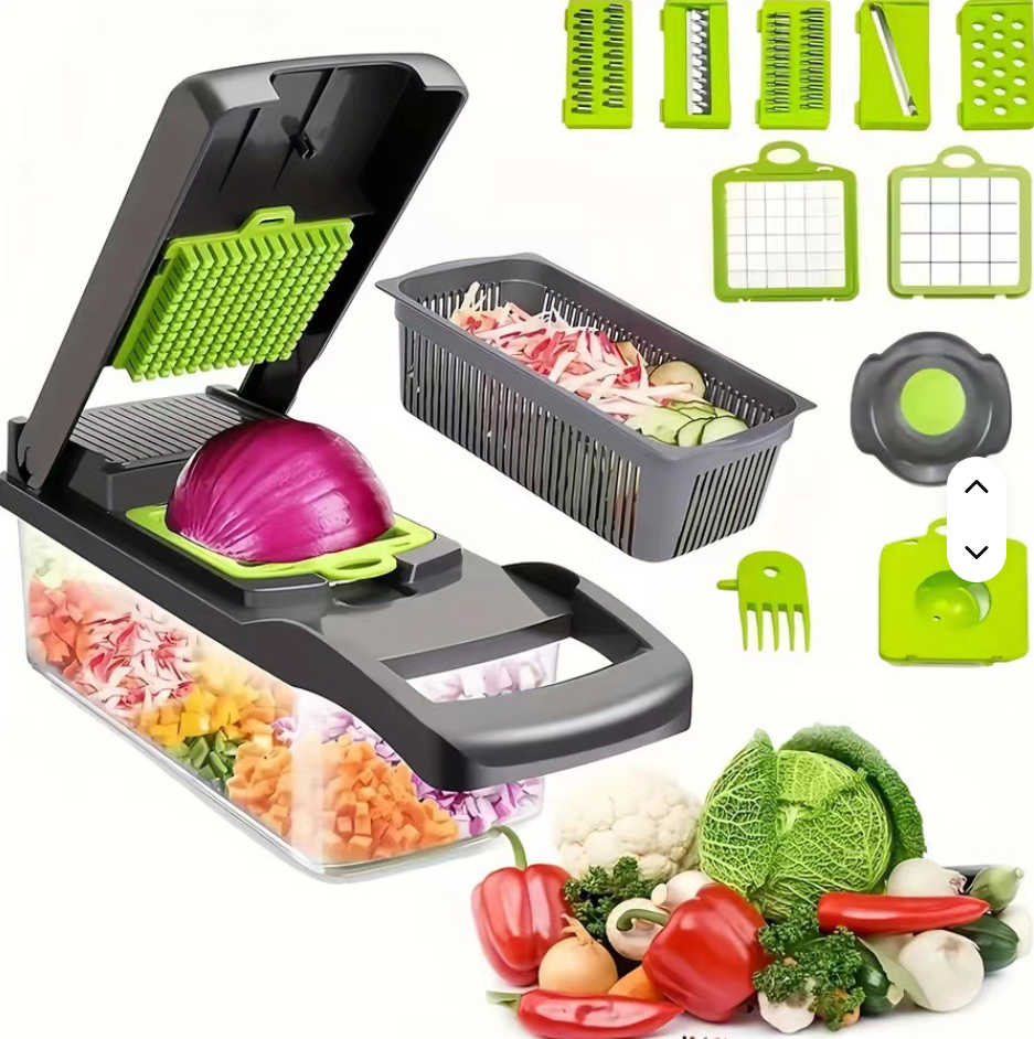 16 in 1 Multifunctional Vegetable Cutter Manual Vegetable Onion Chopper Food Chopper Kitchen Cutter Carrot Chopper. multifunctional Vegetable Chopper and Slicer, Dicing Machine