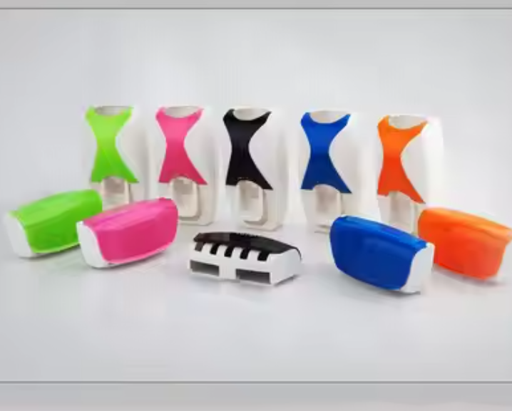 Bathroom Automatic Wall Mount 5 Slot Toothbrush Squeezer Storage Rack Holder Toothpaste Dispenser Toothbrush-Random color