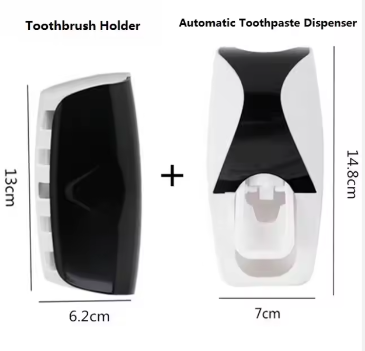 Bathroom Automatic Wall Mount 5 Slot Toothbrush Squeezer Storage Rack Holder Toothpaste Dispenser Toothbrush-Random color