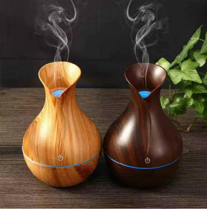 Nordic Wooden Vase USB Humidifier | Aromatherapy Diffuser | Cool Mist | LED Night Light | Bedroom & Office