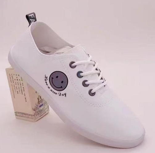 Smiley Rubber Shoes White Ladies Shoes Casual Women Rubbers Smiley Face Shoes  Breathable Women’s Shoes.