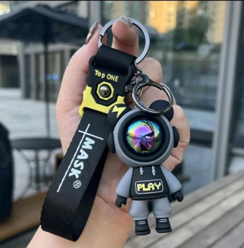 Cartoon Lightning Bear Keychain Holder | Cute Bag & Key Charm | Fun Gift Idea | For Kids & Adults