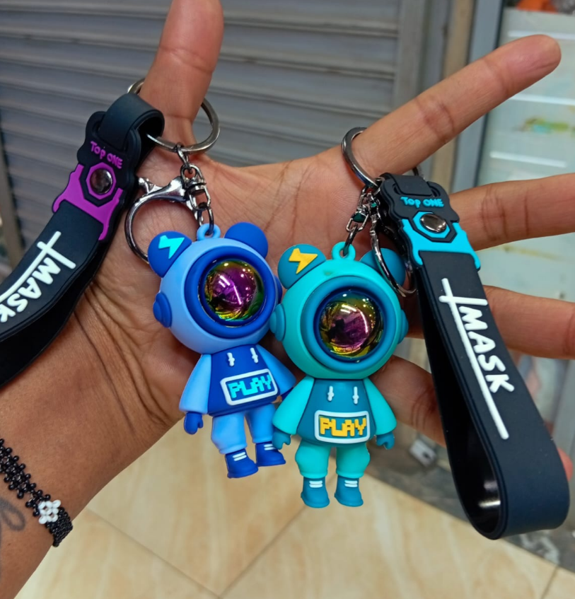 Cartoon Lightning Bear Keychain Holder | Cute Bag & Key Charm | Fun Gift Idea | For Kids & Adults