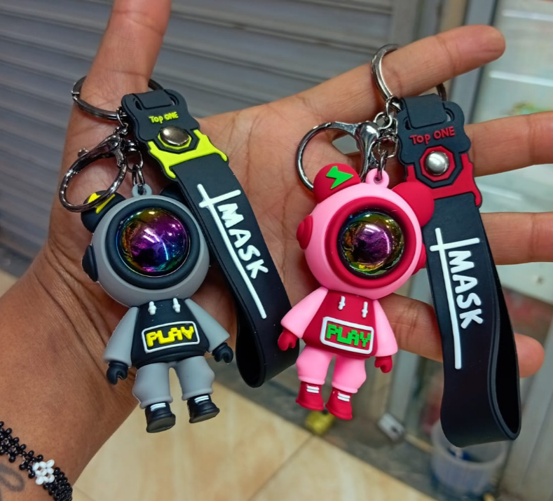 Cartoon Lightning Bear Keychain Holder | Cute Bag & Key Charm | Fun Gift Idea | For Kids & Adults