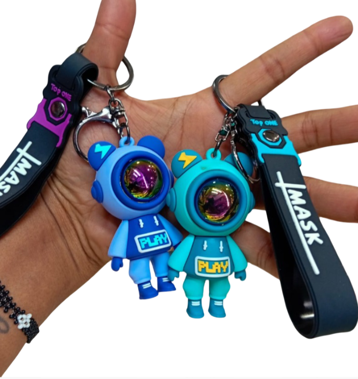 Cartoon Lightning Bear Keychain Holder | Cute Bag & Key Charm | Fun Gift Idea | For Kids & Adults