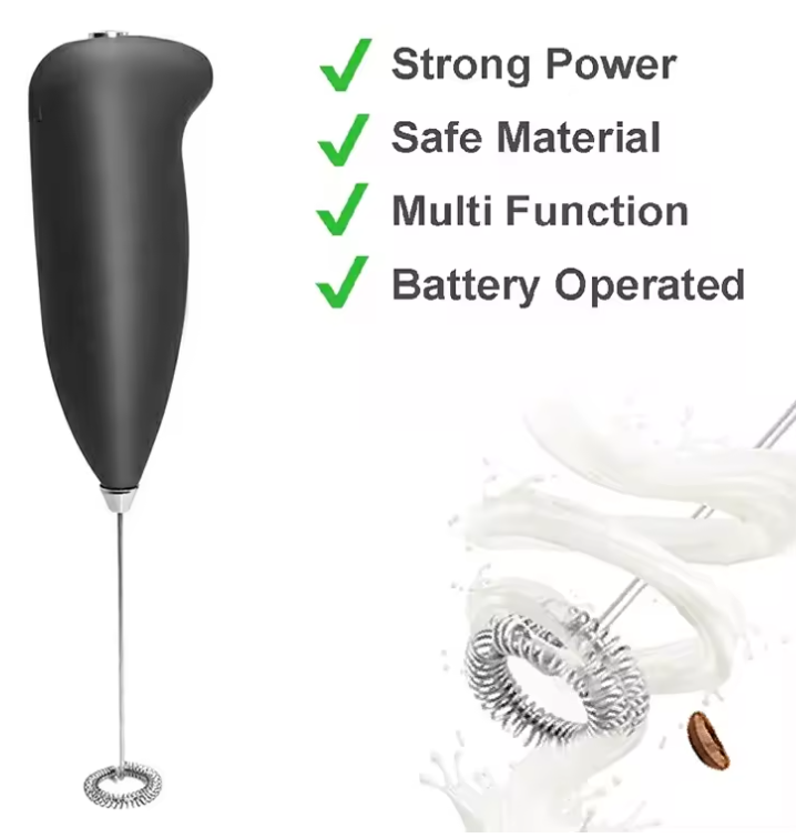 Battery Operated Electric Foam Maker Automatic Handheld Milk Matcha Frother Motor Milk Former for Coffee Latte Cappuccino