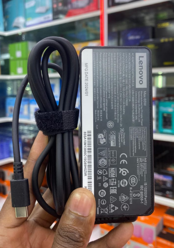 Lenovo 65W USB Type-C Universal Laptop Charger | Fast Charge | For ThinkPad, IdeaPad & USB-C Laptops | Safe Charging
