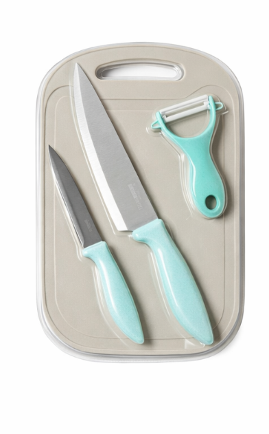 3-Piece Stainless Steel Kitchen Knife Set | Sharp Blades | Includes Chef, Bread & Paring Knife | Durable & Easy to Handle