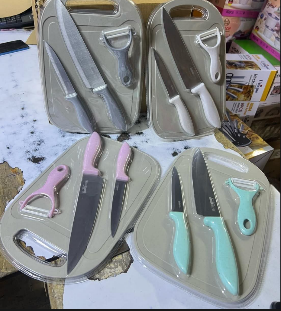 3-Piece Stainless Steel Kitchen Knife Set | Sharp Blades | Includes Chef, Bread & Paring Knife | Durable & Easy to Handle