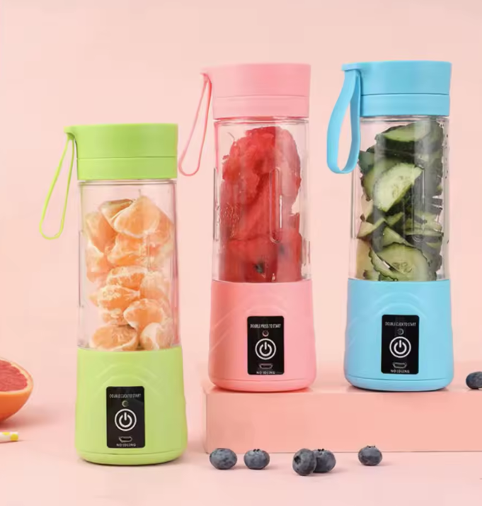 380ml Portable USB Rechargeable Blender | Mini Juicer Cup | Smoothies On The Go | Rechargeable | For Gym, Travel & Office- Assorted color