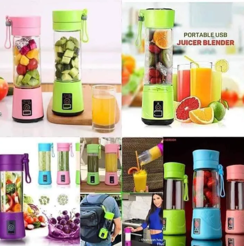 380ml Portable USB Rechargeable Blender | Mini Juicer Cup | Smoothies On The Go | Rechargeable | For Gym, Travel & Office- Assorted color